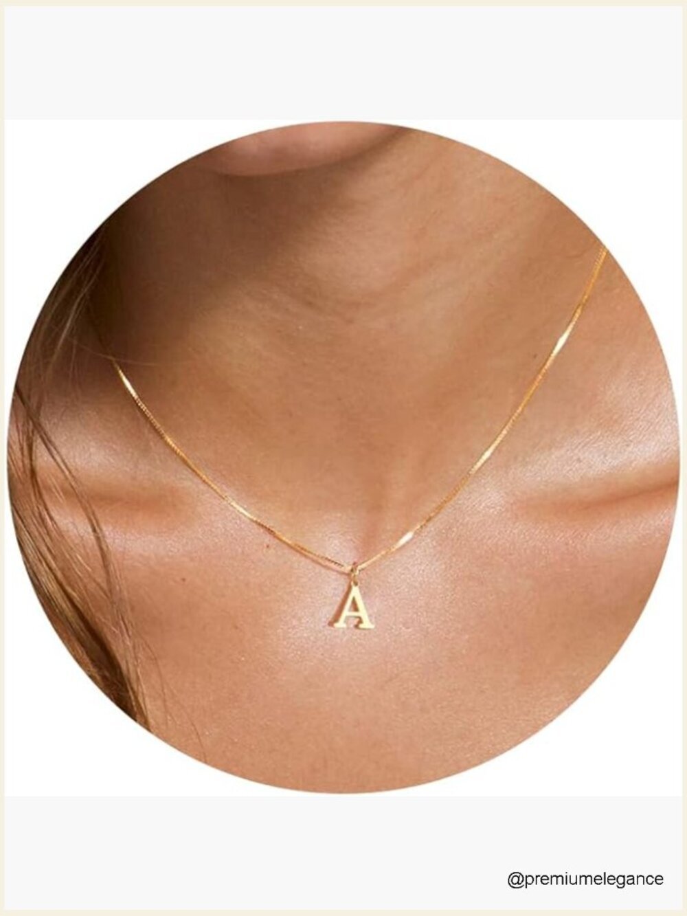 Gold Initial Pendant Necklace Dainty Letter Choker Monogram Jewelry Gift